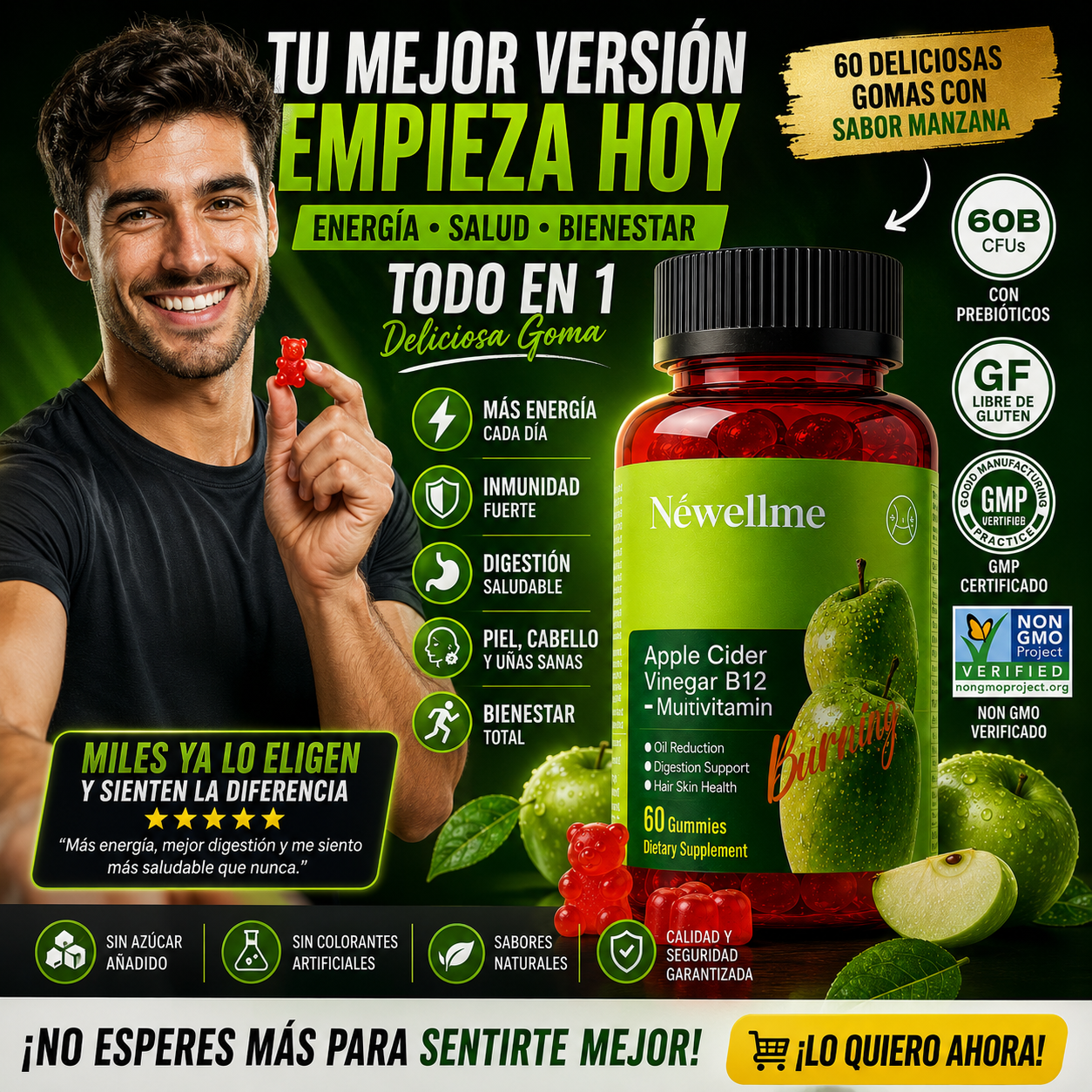 Gomitas de Vinagre de Manzana Newellme