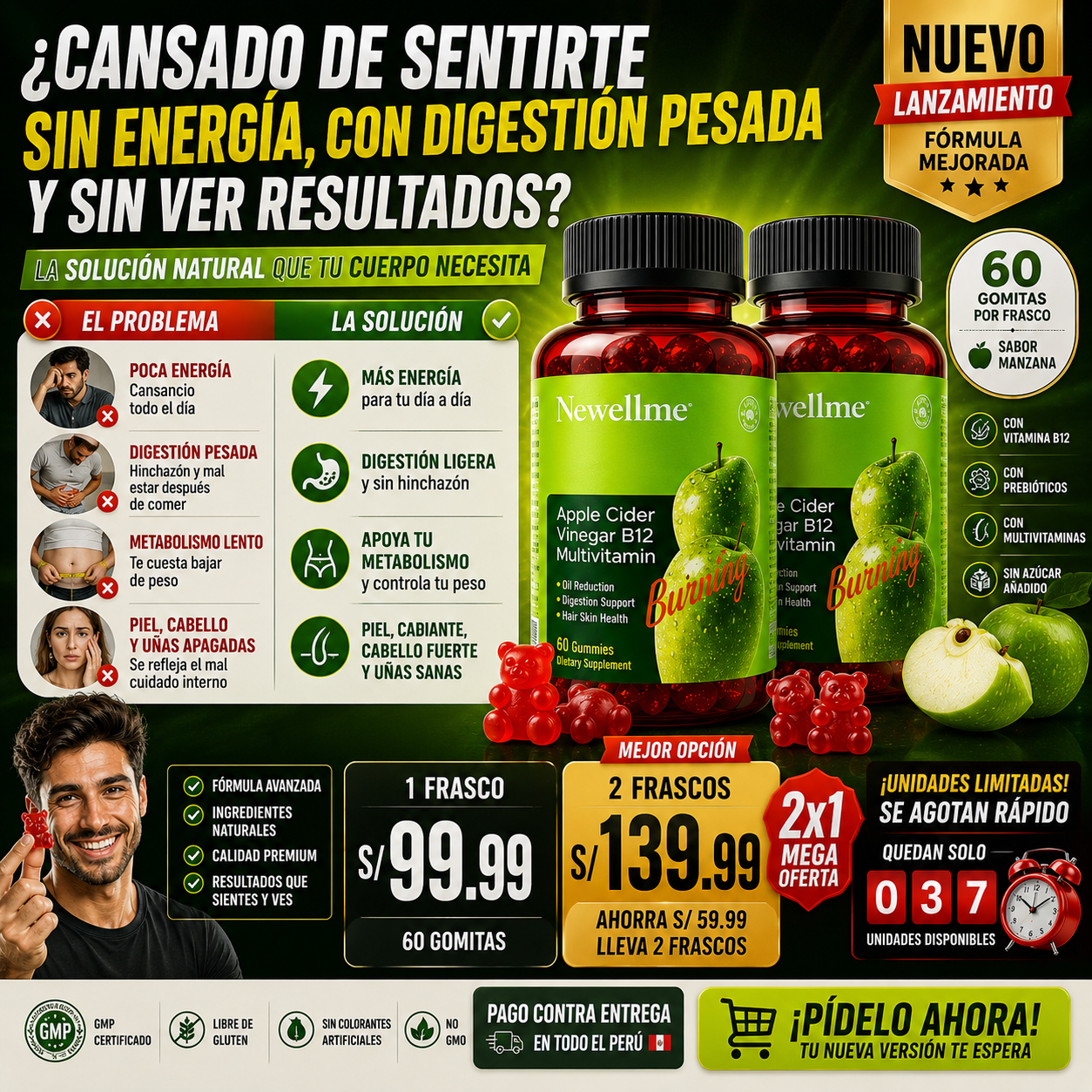 Gomitas de Vinagre de Manzana Newellme