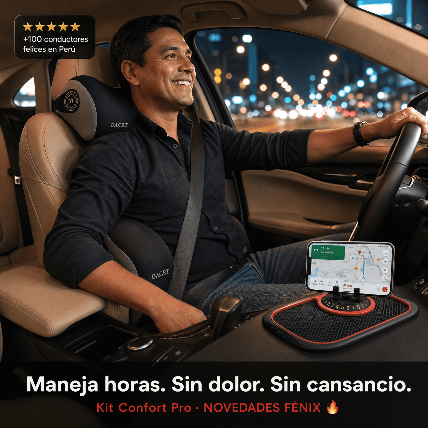 Kit Confort Pro para Auto🚗 — Cojín ErgoPro + Almohadilla Antideslizante de REGALO | Envío Gratis