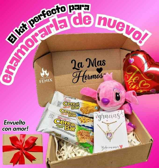 ❤️‍🔥Collar duo corazón y espada + 1 llavero peluche ángel + 3 barras de cereales + 1 globo inspira amor + 1 caja + 1 lazo🎀⚔️